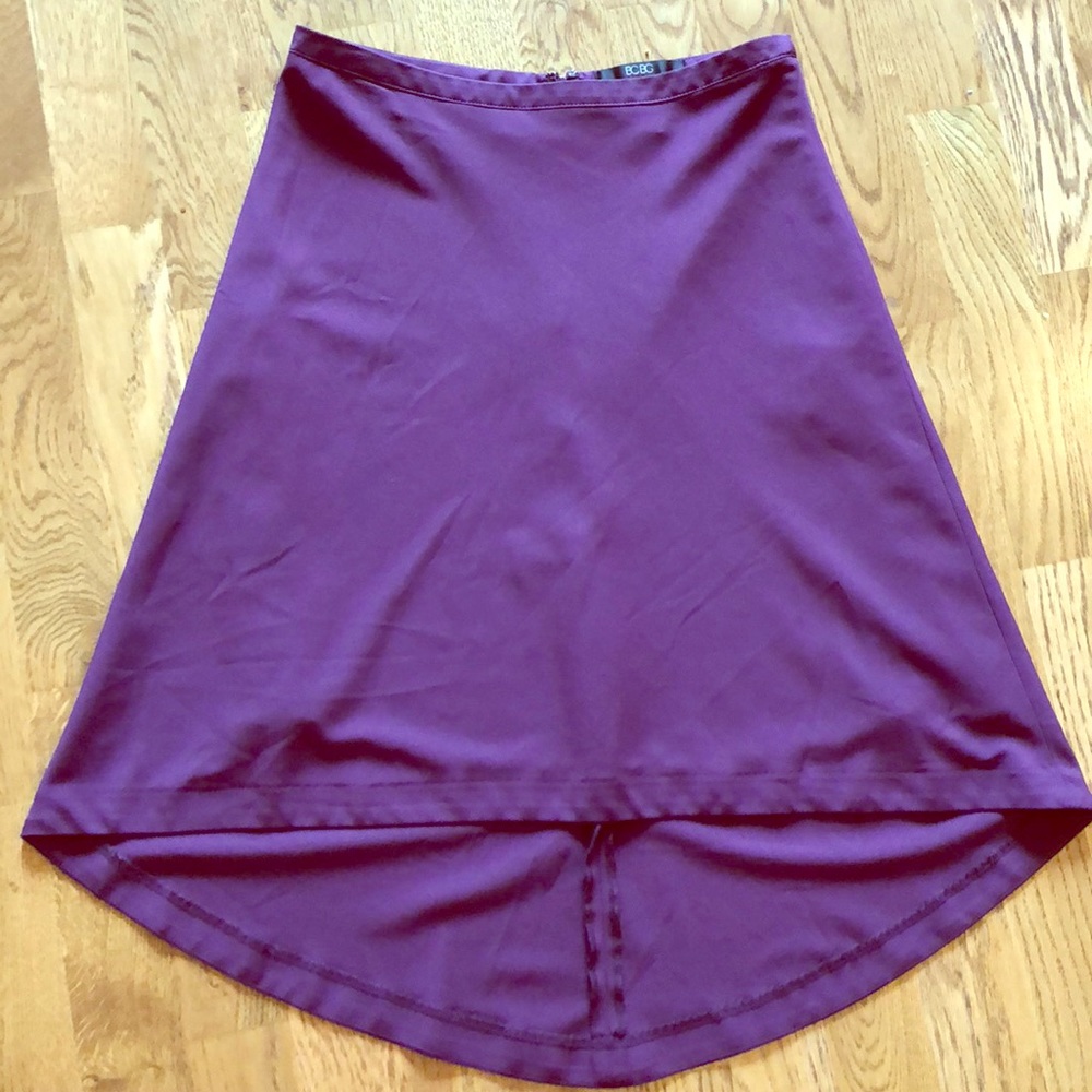 BCBG high-low plum skirt